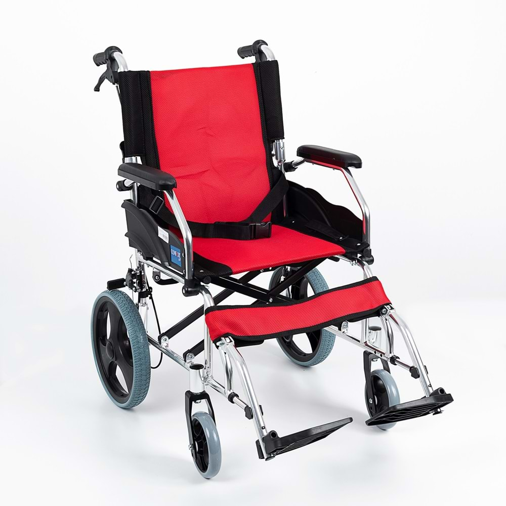 COMFORT PLUS KY863LABJ-A12 KIRMIZI ALÜMİNYUM TEKERLEKLİ SANDALYE