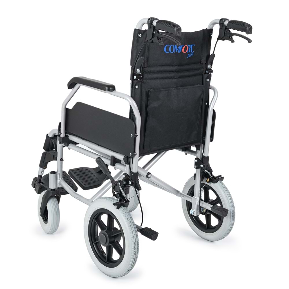 Comfort Plus DM-337 40 cm Gri Alüminyum Özellikli Transfer Tekerlekli Sandalye