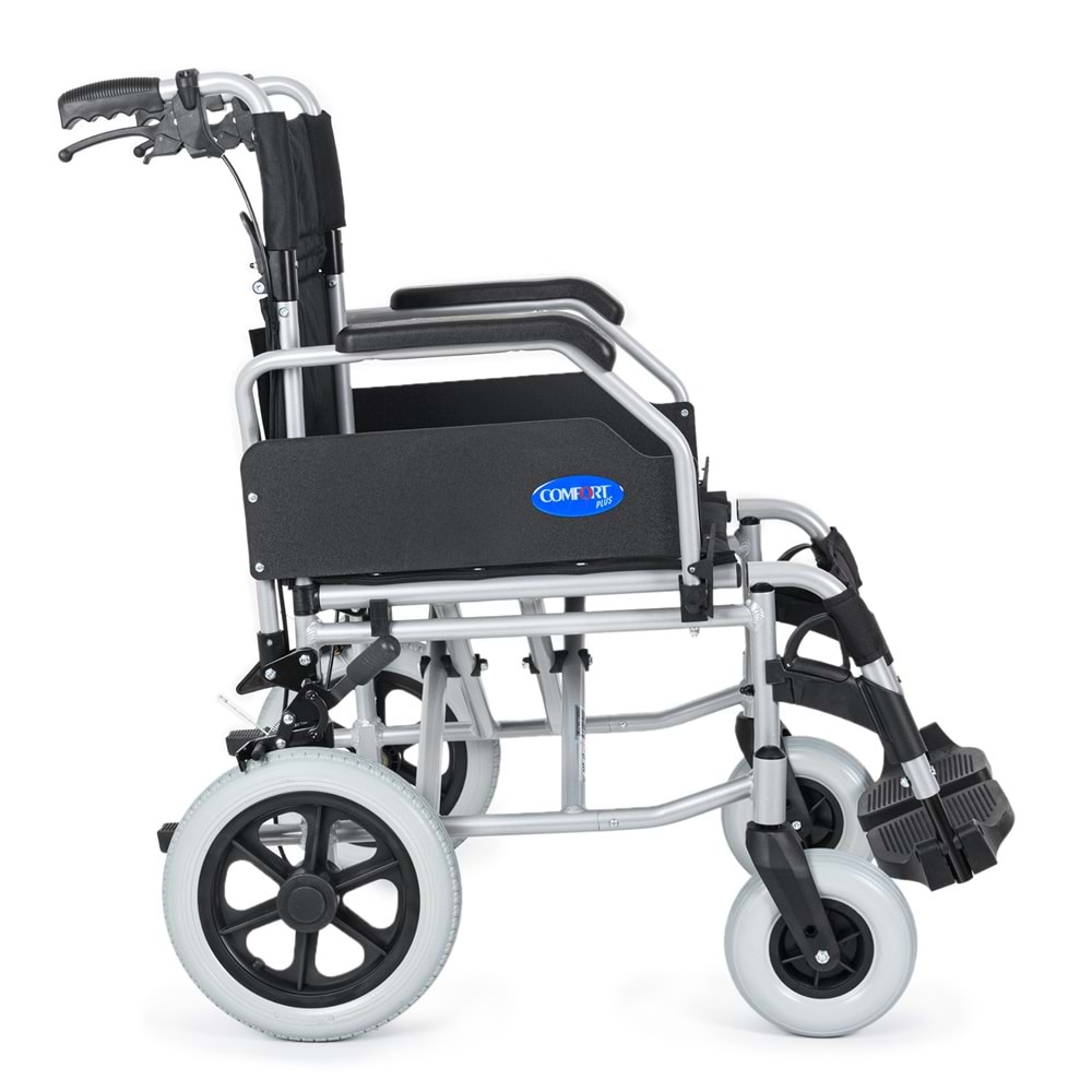 Comfort Plus DM-337 40 cm Gri Alüminyum Özellikli Transfer Tekerlekli Sandalye