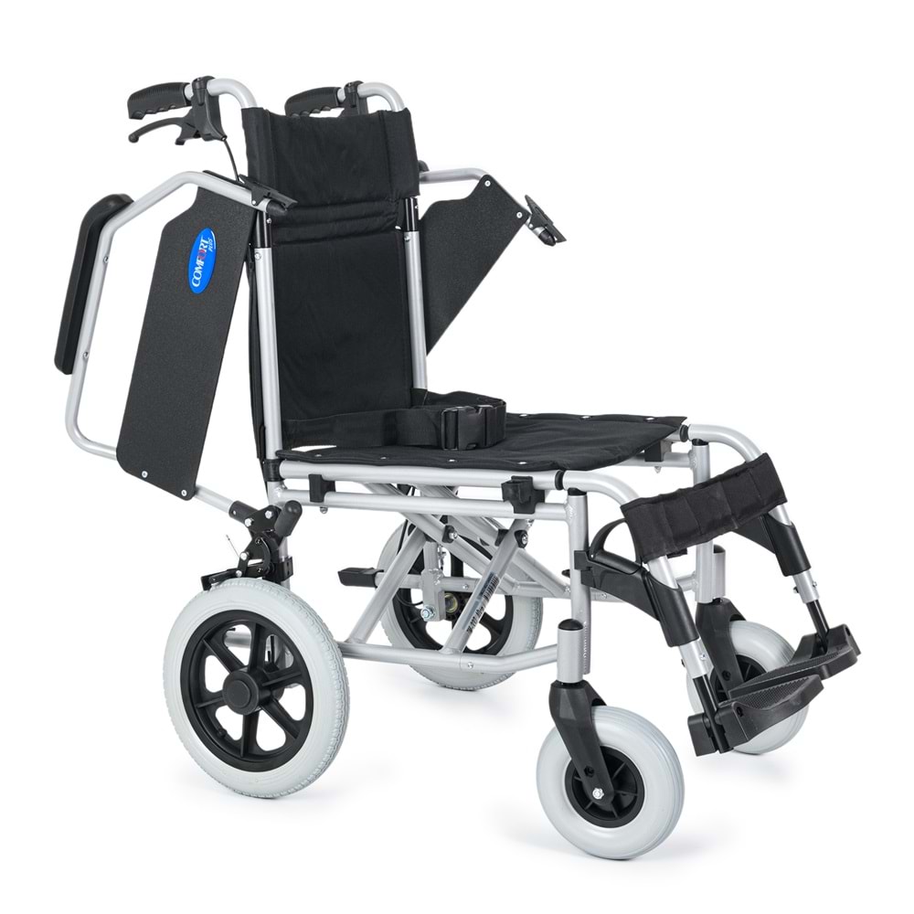 Comfort Plus DM-337 40 cm Gri Alüminyum Özellikli Transfer Tekerlekli Sandalye