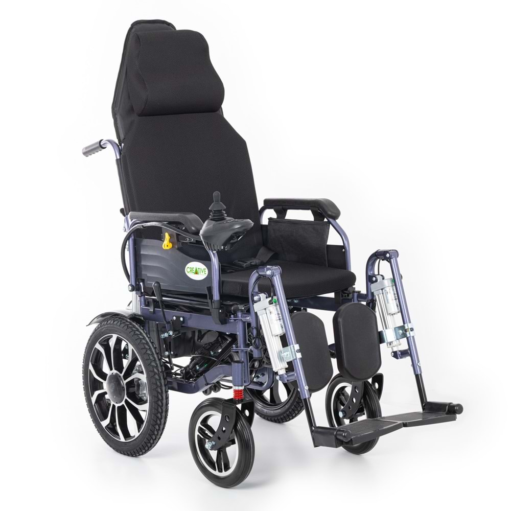 Creative CR-8012 Akülü Tekerlekli Sandalye Özellikli Motorlu Sırt Yatar ve Motorlu Ayak Kalkar (Havalı Minder) Hediyeli