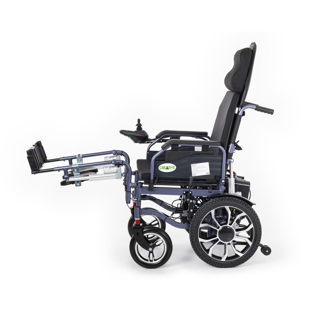 Creative CR-8012 Akülü Tekerlekli Sandalye Özellikli Motorlu Sırt Yatar ve Motorlu Ayak Kalkar (Havalı Minder) Hediyeli