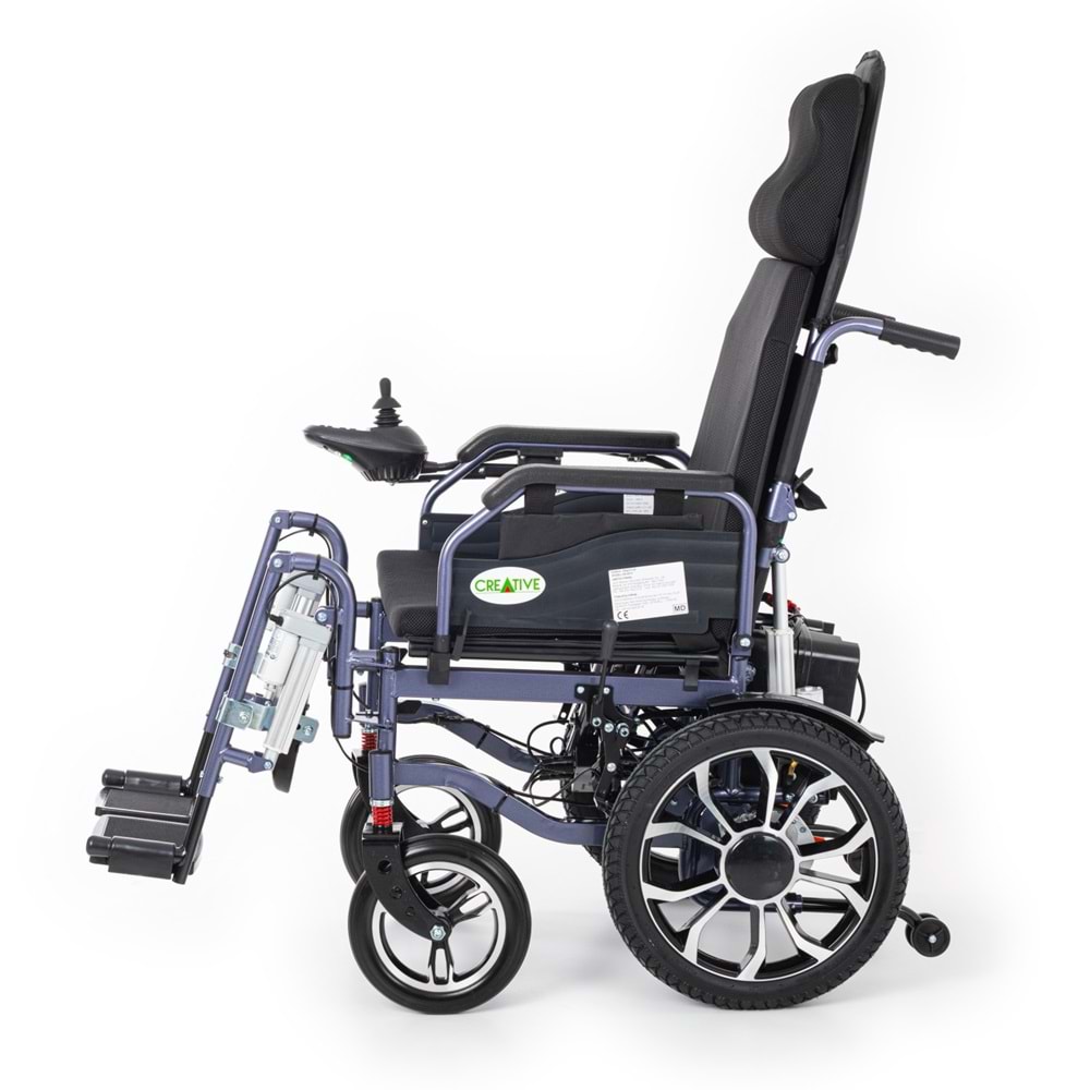 Creative CR-8012 Akülü Tekerlekli Sandalye Özellikli Motorlu Sırt Yatar ve Motorlu Ayak Kalkar (Havalı Minder) Hediyeli