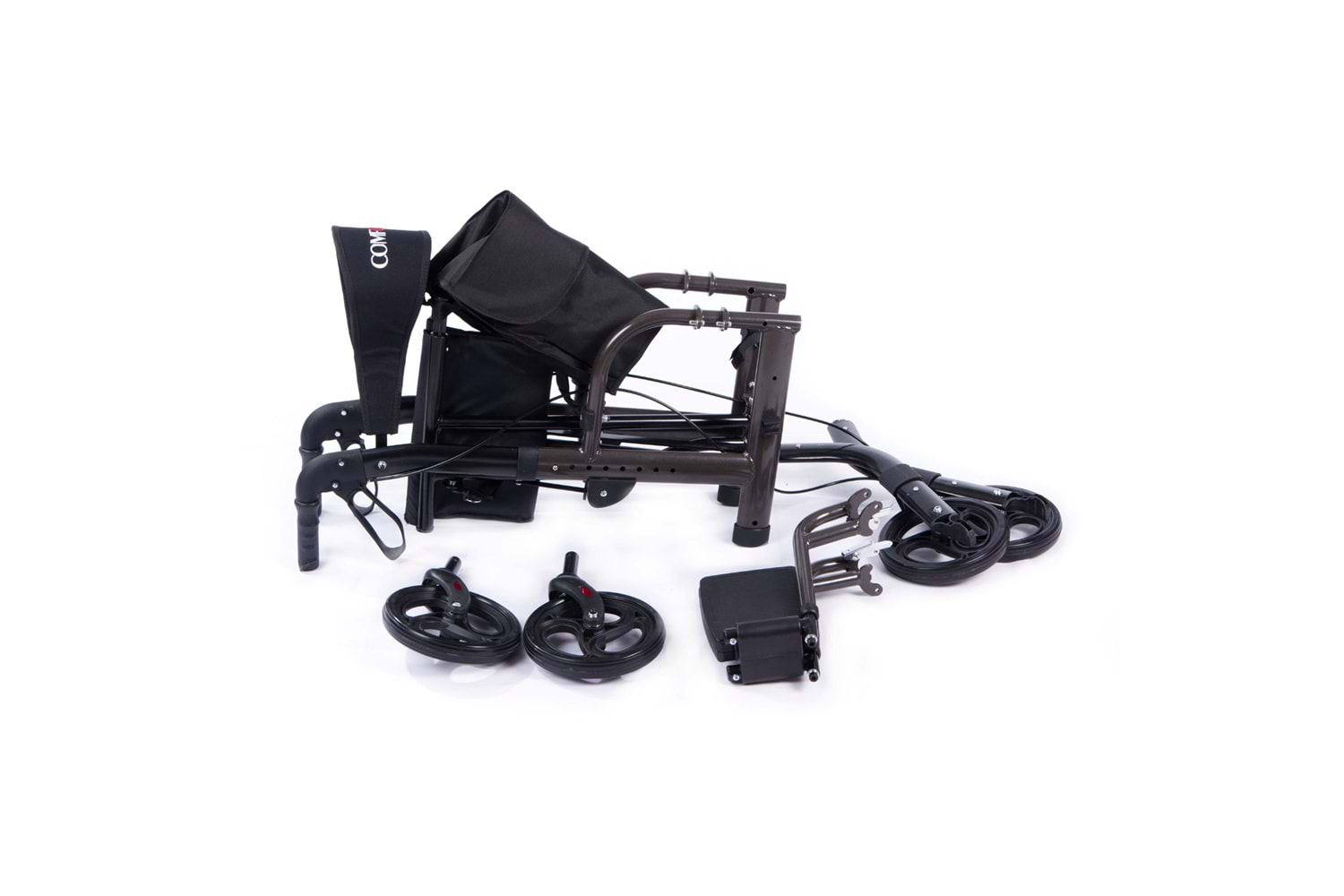 Comfort Plus DM-9124 Lüx Ayak Pedallı Alüminyum Rolatör (Hem Rolatör Hem Tekerlekli Sandalye)