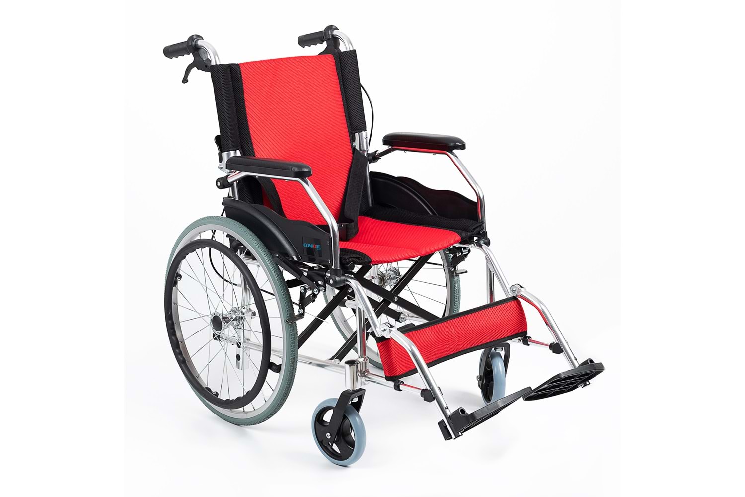 Comfort Plus KY863LAJ-A20 Kırmızı Alüminyum Özellikli Tekerlekli Sandalye