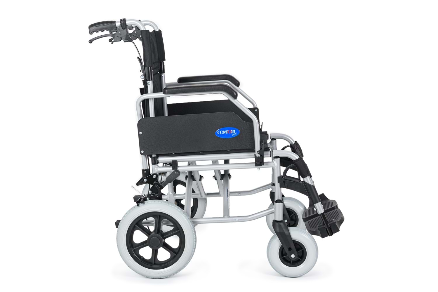 Comfort Plus DM-337 40 cm Gri Alüminyum Özellikli Transfer Tekerlekli Sandalye