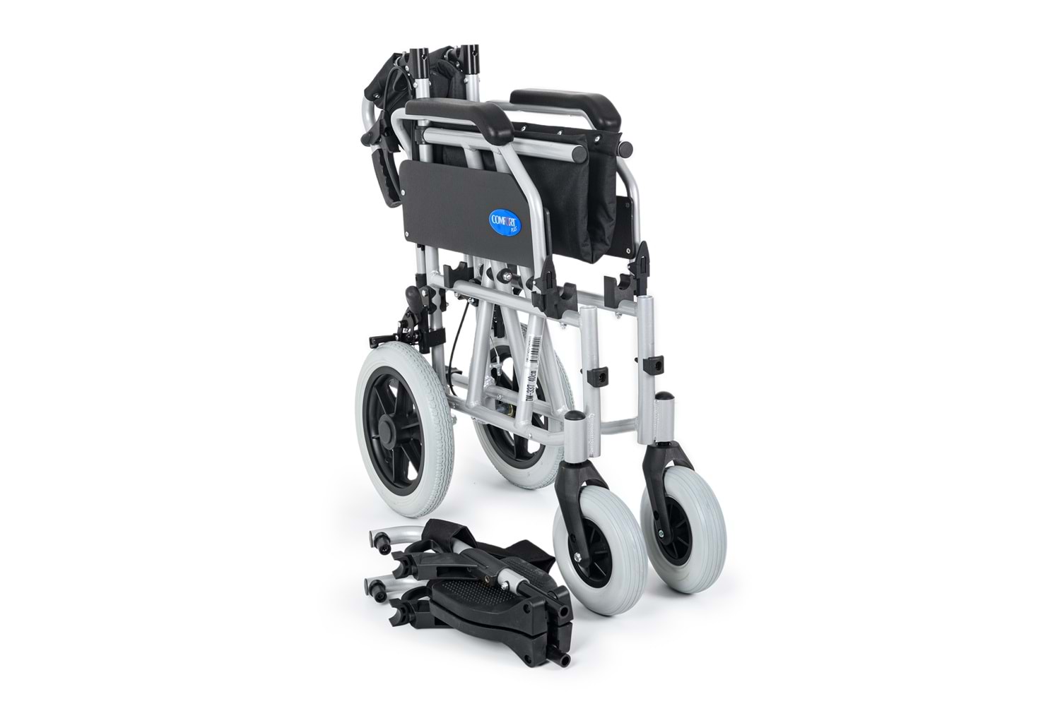Comfort Plus DM-337 40 cm Gri Alüminyum Özellikli Transfer Tekerlekli Sandalye