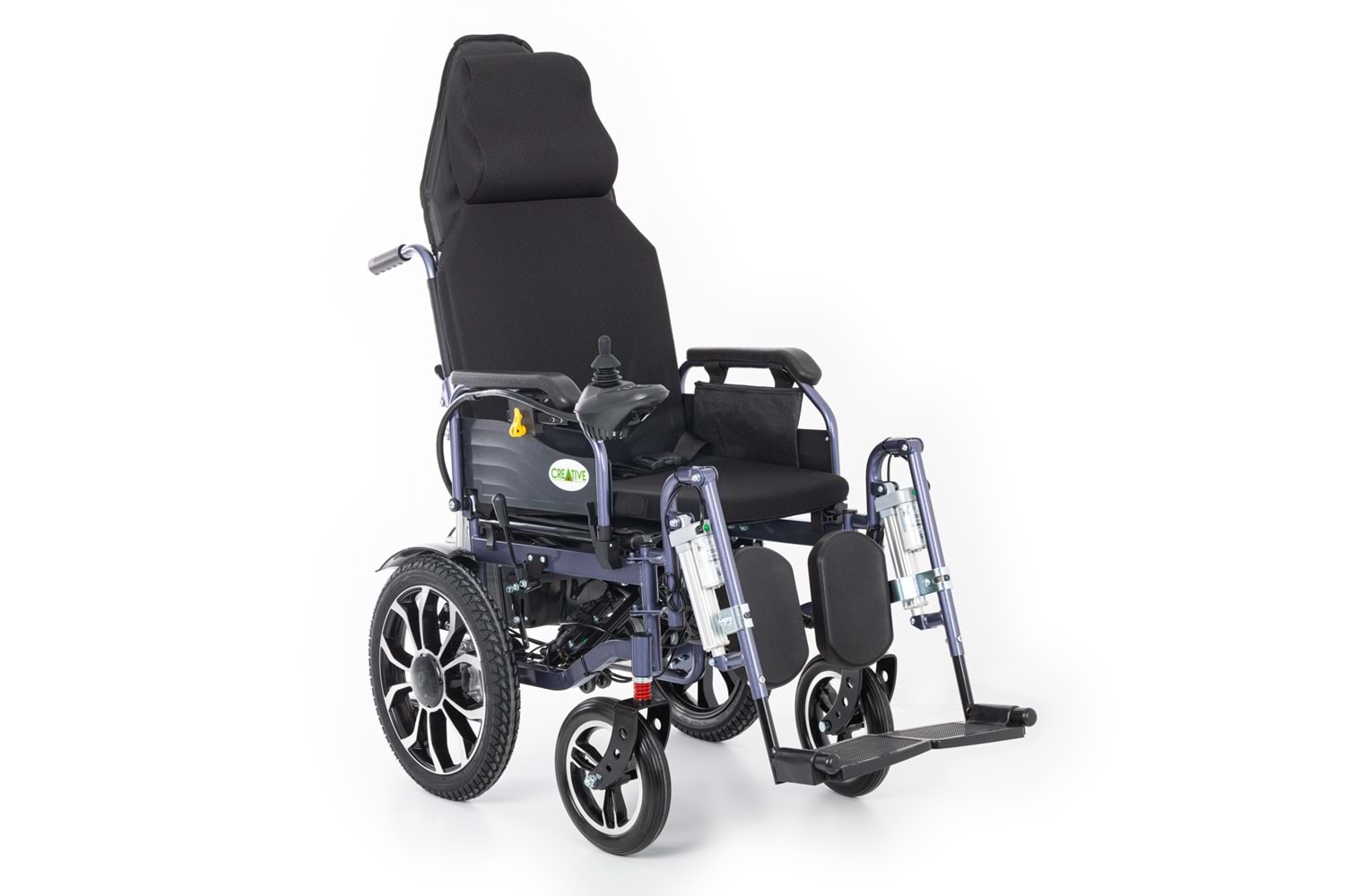 Creative CR-8012 Akülü Tekerlekli Sandalye Özellikli Motorlu Sırt Yatar ve Motorlu Ayak Kalkar (Havalı Minder) Hediyeli