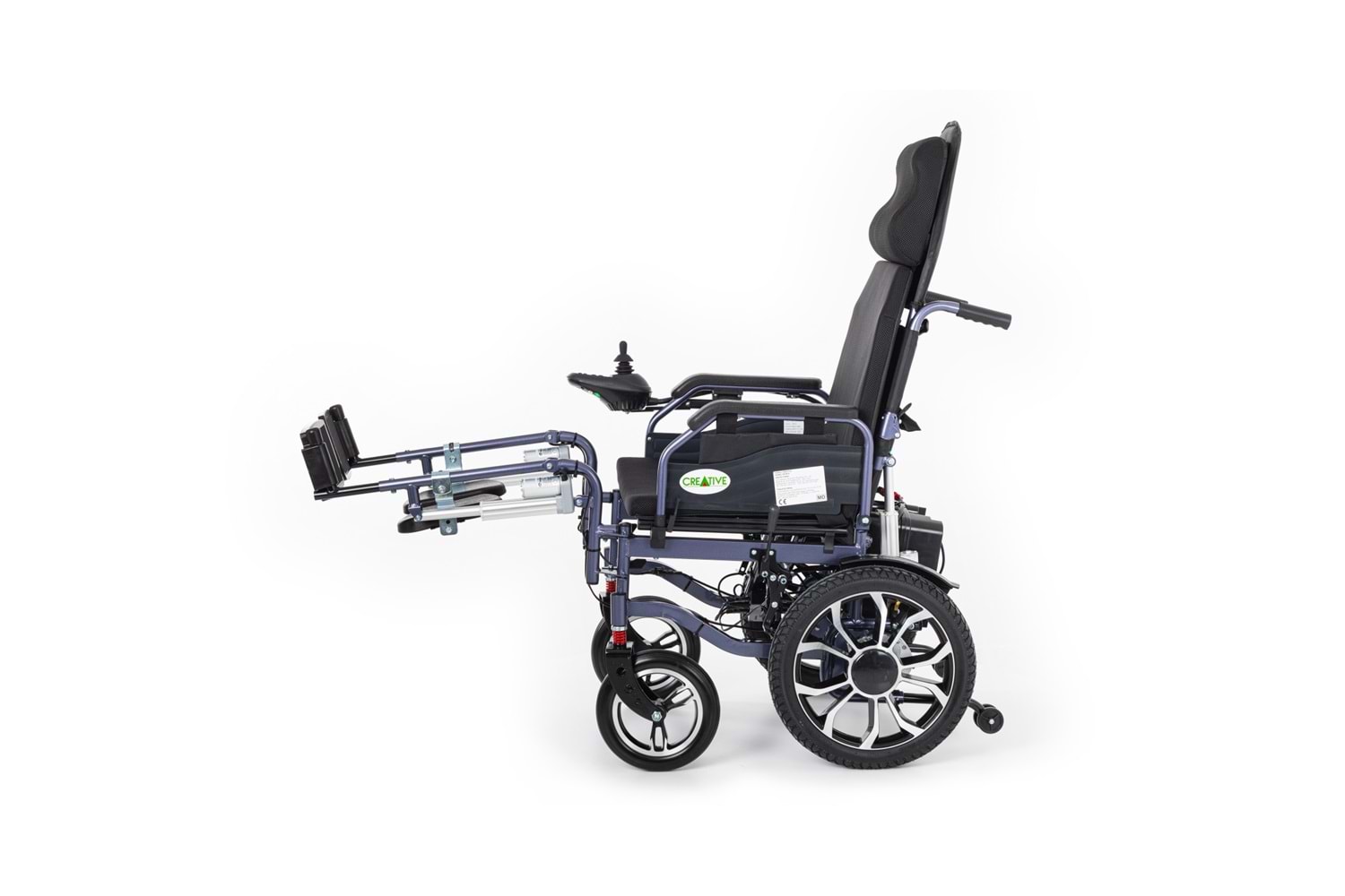 Creative CR-8012 Akülü Tekerlekli Sandalye Özellikli Motorlu Sırt Yatar ve Motorlu Ayak Kalkar (Havalı Minder) Hediyeli
