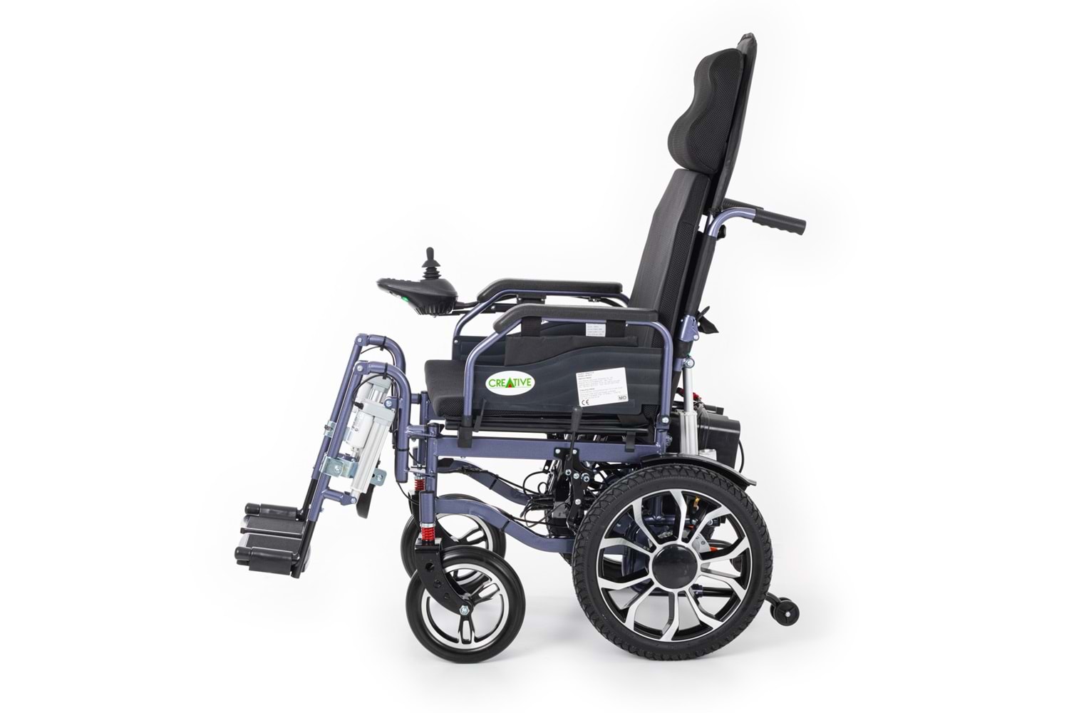 Creative CR-8012 Akülü Tekerlekli Sandalye Özellikli Motorlu Sırt Yatar ve Motorlu Ayak Kalkar (Havalı Minder) Hediyeli