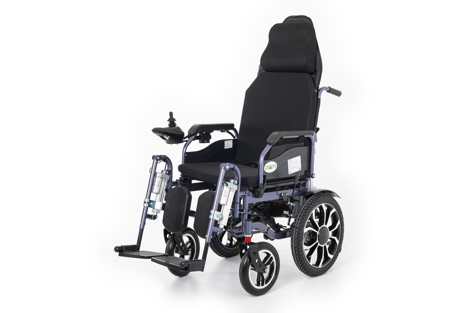 Creative CR-8012 Akülü Tekerlekli Sandalye Özellikli Motorlu Sırt Yatar ve Motorlu Ayak Kalkar (Havalı Minder) Hediyeli