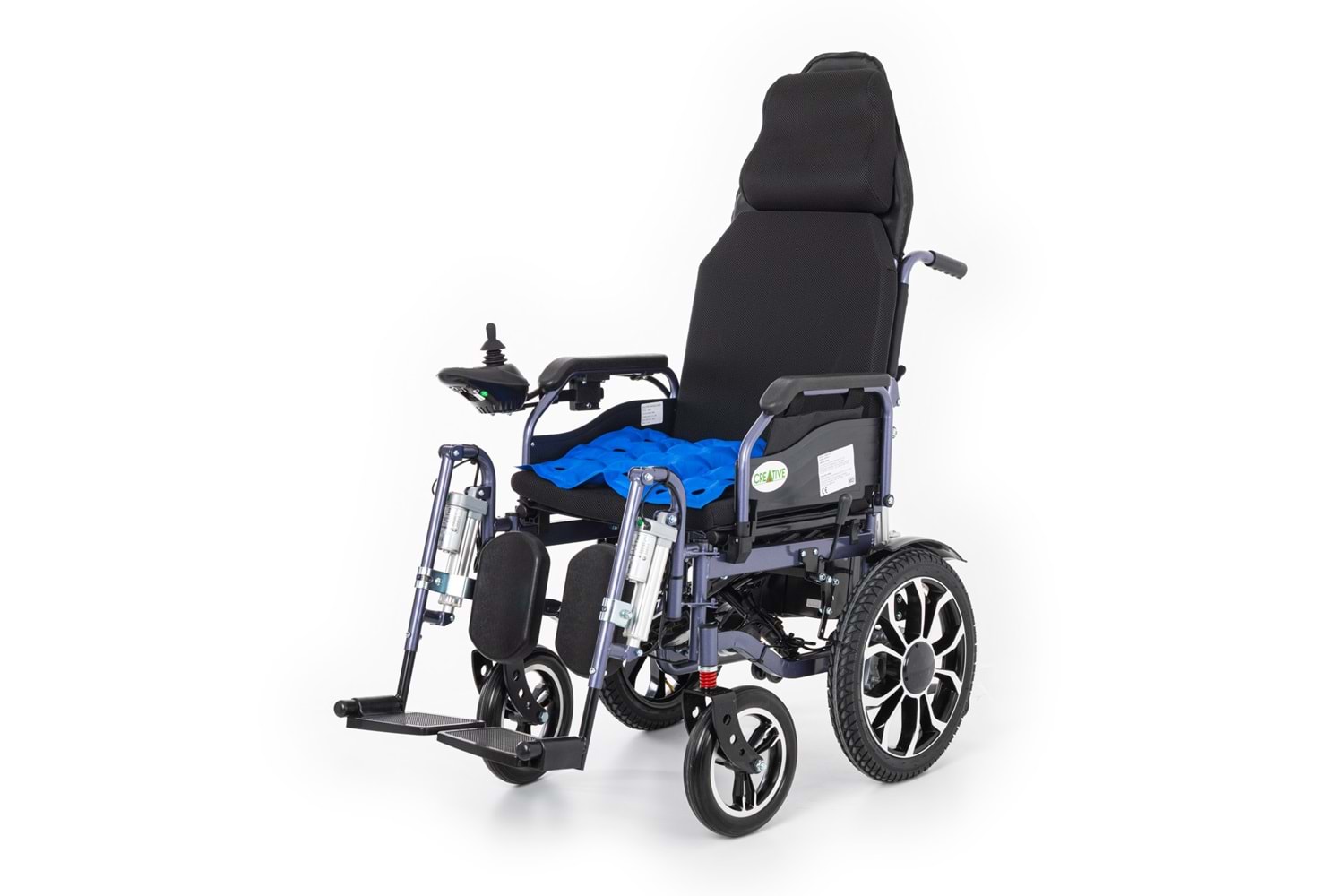 Creative CR-8012 Akülü Tekerlekli Sandalye Özellikli Motorlu Sırt Yatar ve Motorlu Ayak Kalkar (Havalı Minder) Hediyeli