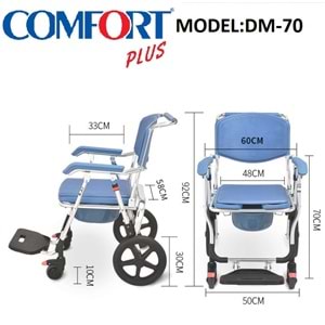 Comfort Plus DM-70 Banyo ve Tuvalet Özellikli Tekerlekli Sandalye