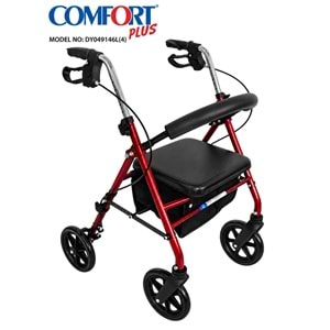 Comfort Plus DY049146L(4) Kırmızı Rolatör Yürüteç
