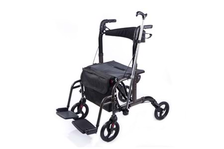 Comfort Plus DM-9124 Lüx Ayak Pedallı Alüminyum Rolatör (Hem Rolatör Hem Tekerlekli Sandalye)
