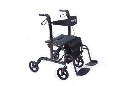 Comfort Plus DM-9124 Lüx Ayak Pedallı Alüminyum Rolatör (Hem Rolatör Hem Tekerlekli Sandalye)