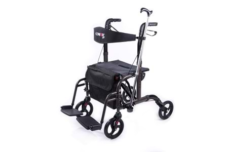 Comfort Plus DM-9124 Lüx Ayak Pedallı Alüminyum Rolatör (Hem Rolatör Hem Tekerlekli Sandalye)
