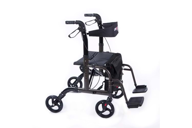 Comfort Plus DM-9124 Lüx Ayak Pedallı Alüminyum Rolatör (Hem Rolatör Hem Tekerlekli Sandalye)