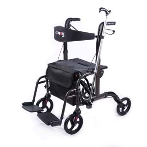 Comfort Plus DM-9124 Lüx Ayak Pedallı Alüminyum Rolatör (Hem Rolatör Hem Tekerlekli Sandalye)