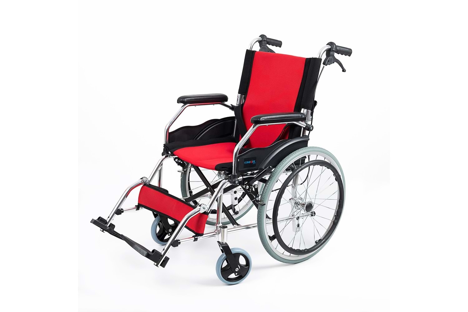 Comfort Plus KY863LAJ-A20 Kırmızı Alüminyum Özellikli Tekerlekli Sandalye