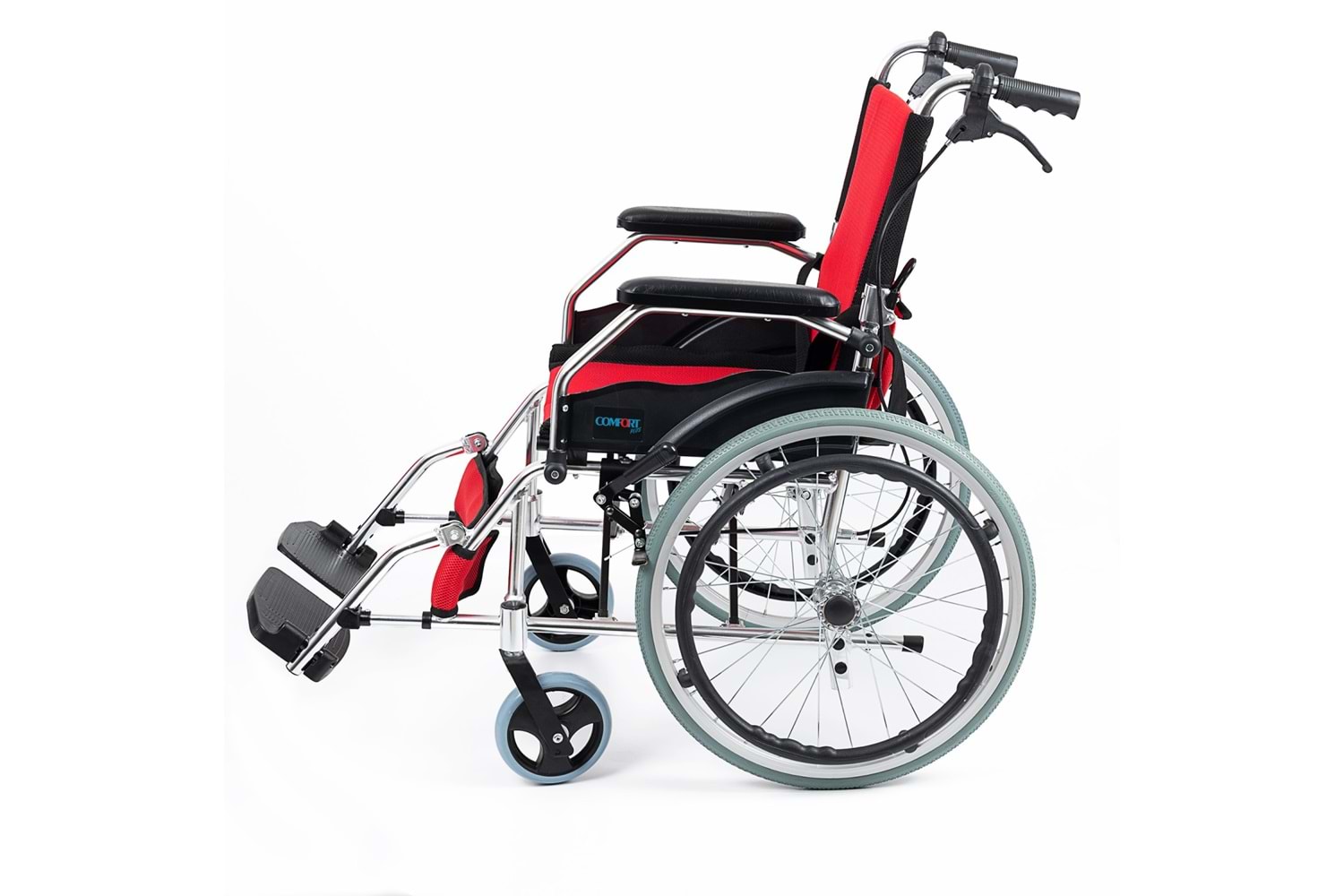 Comfort Plus KY863LAJ-A20 Kırmızı Alüminyum Özellikli Tekerlekli Sandalye