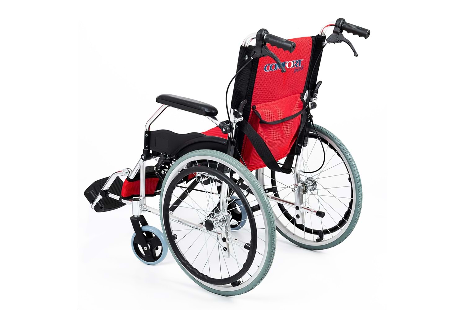 Comfort Plus KY863LAJ-A20 Kırmızı Alüminyum Özellikli Tekerlekli Sandalye