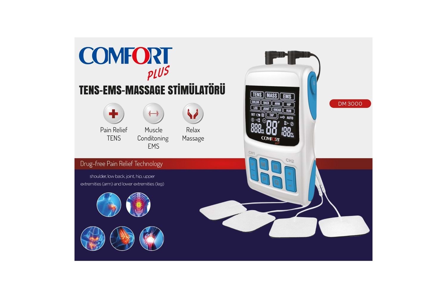 Comfort Plus DM3000 Tens Ems Masaj Cihazı