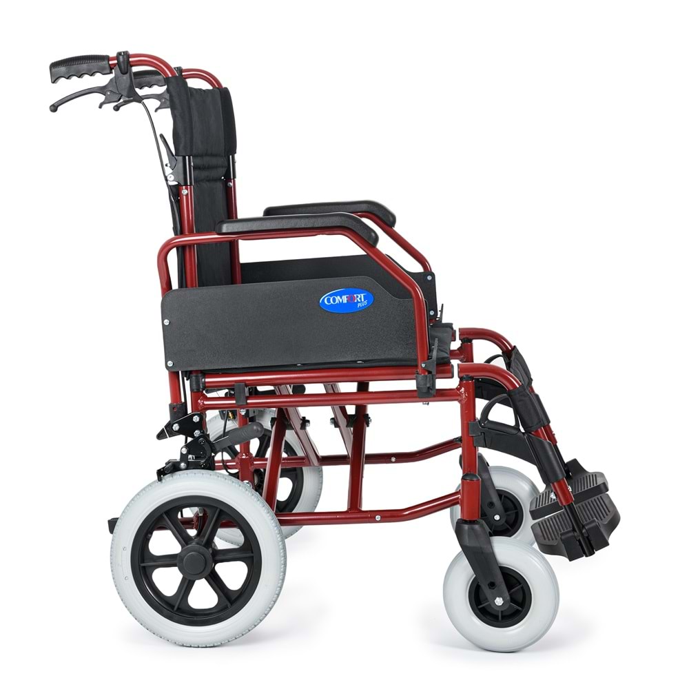 Comfort Plus DM-337 50 cm Bordo Alüminyum Özellikli Transfer Tekerlekli Sandalye