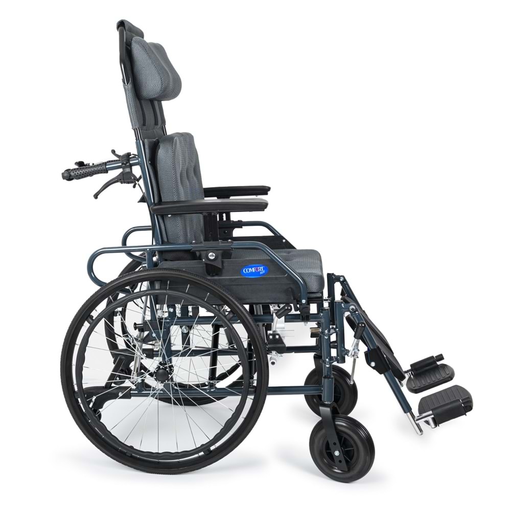 Comfort Plus KY954LGC-46 Lux Alüminyum Özellikli Tekerlekli Sandalye (Baş,Boyun Destekli)Baldır Destekli Ayaklar