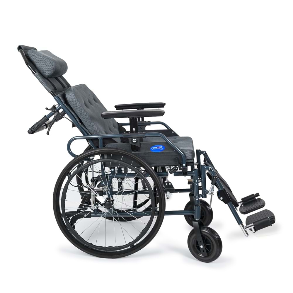 Comfort Plus KY954LGC-46 Lux Alüminyum Özellikli Tekerlekli Sandalye (Baş,Boyun Destekli)Baldır Destekli Ayaklar