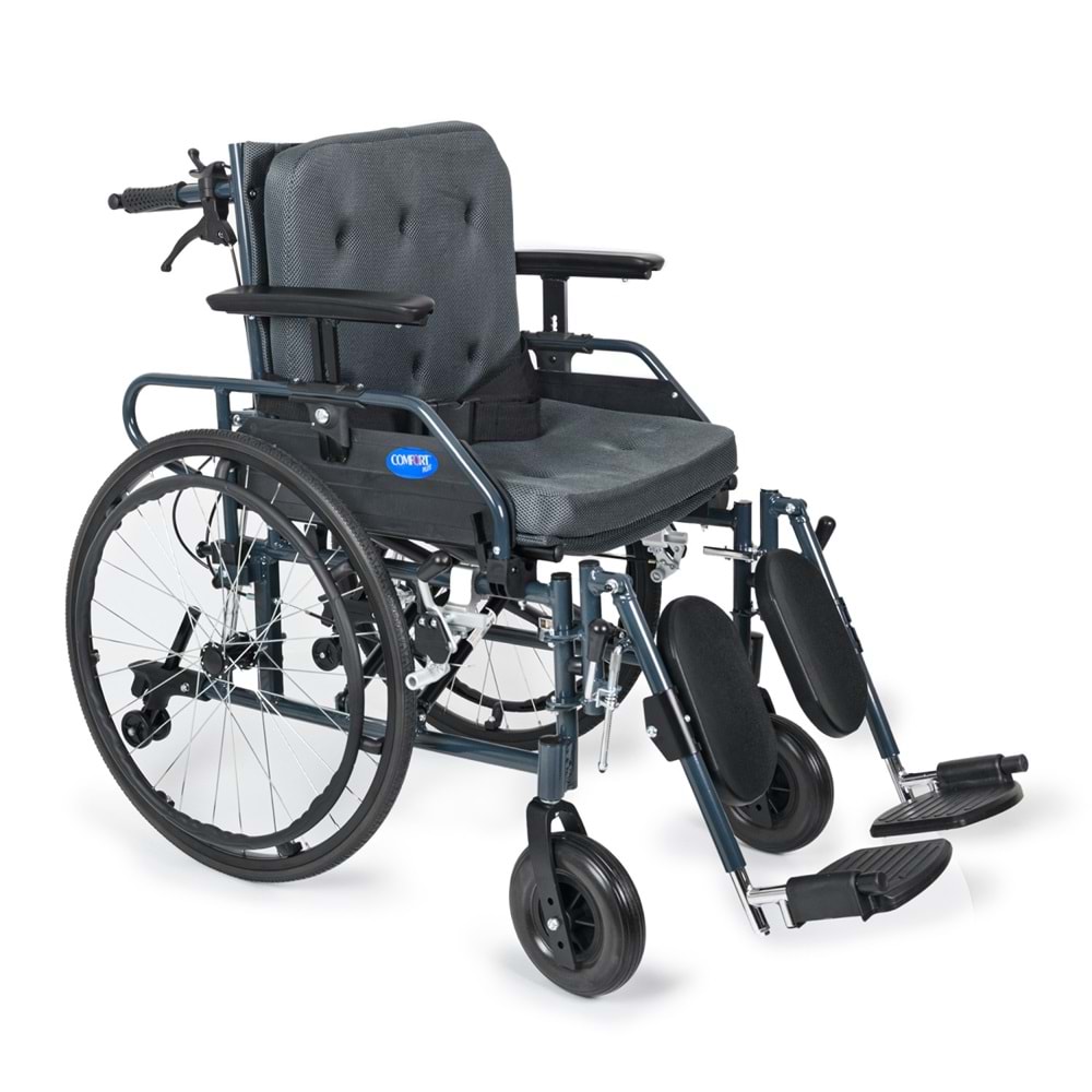 Comfort Plus KY954LGC-46 Lux Alüminyum Özellikli Tekerlekli Sandalye (Baş,Boyun Destekli)Baldır Destekli Ayaklar