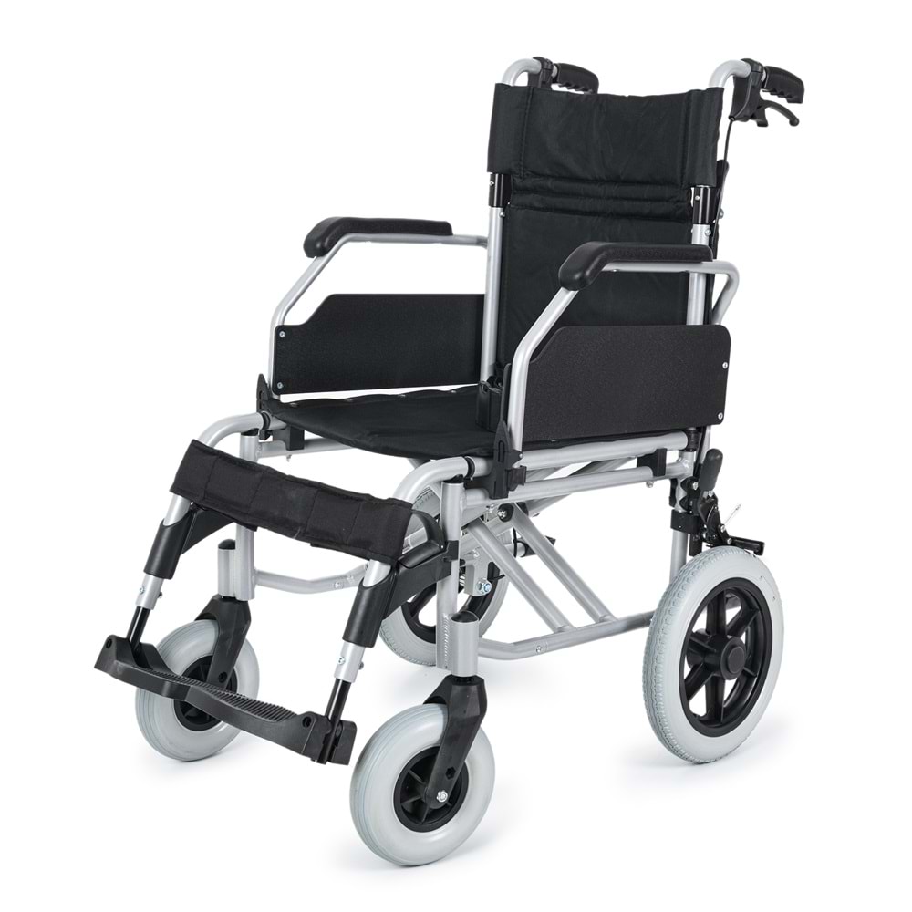 Comfort Plus DM-337 40 cm Gri Alüminyum Özellikli Transfer Tekerlekli Sandalye
