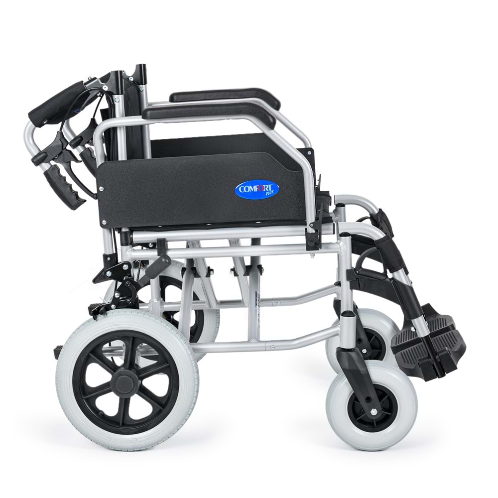 Comfort Plus DM-337 40 cm Gri Alüminyum Özellikli Transfer Tekerlekli Sandalye