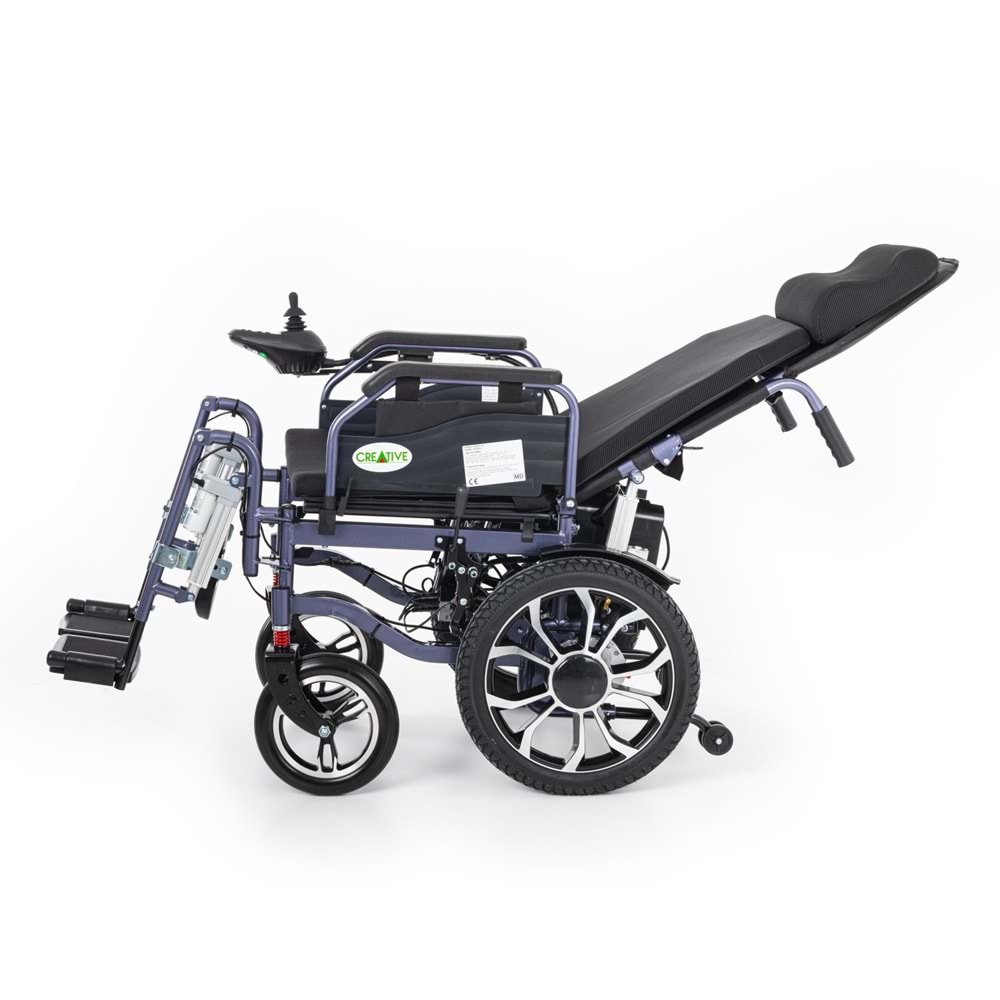 Creative CR-8012 Akülü Tekerlekli Sandalye Özellikli Motorlu Sırt Yatar ve Motorlu Ayak Kalkar (Havalı Minder) Hediyeli
