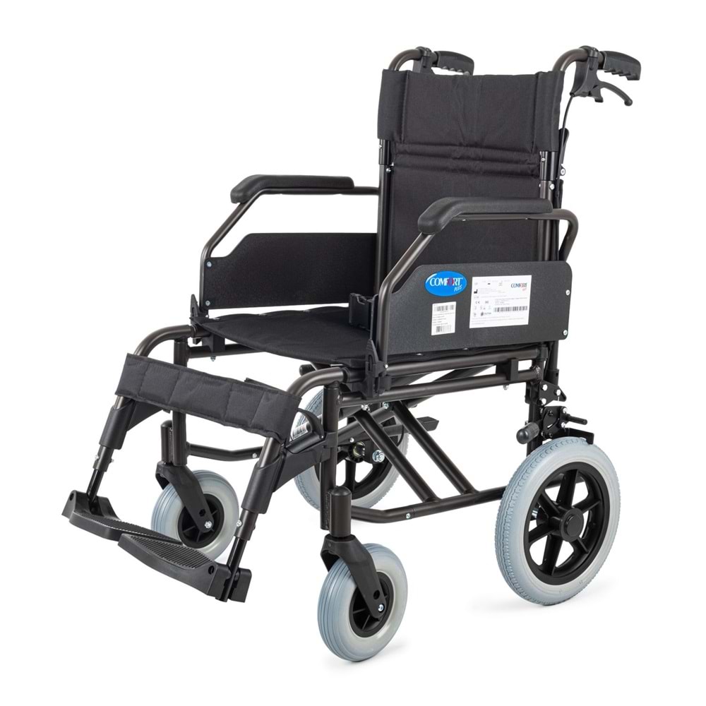 Comfort Plus YK9064F (DM-337 45cm) Kahverengi Alüminyum Özellikli Transfer Tekerlekli Sandalye