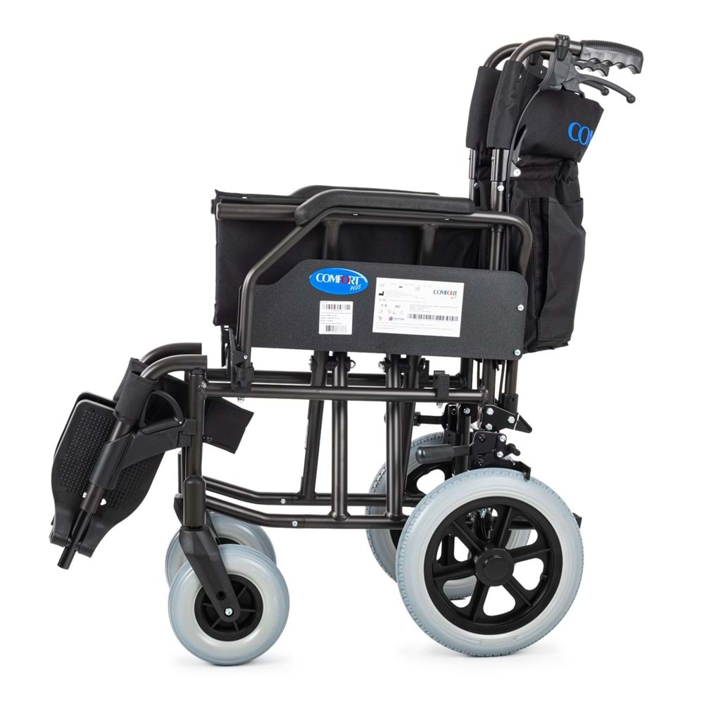 Comfort Plus YK9064F (DM-337 45cm) Kahverengi Alüminyum Özellikli Transfer Tekerlekli Sandalye