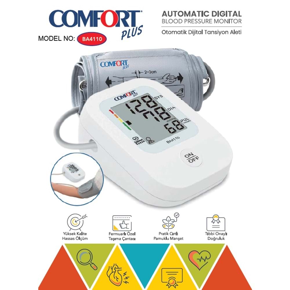 Comfort Plus BA4110 Üst Koldan Ölçer Otomatik Dijital Tansiyon Aleti