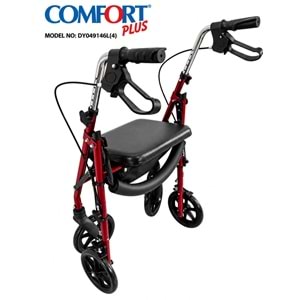 Comfort Plus DY049146L(4) Kırmızı Rolatör Yürüteç